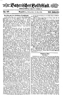 Bayerisches Volksblatt (Regensburger Morgenblatt) Freitag 18. Mai 1860