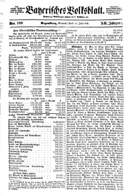 Bayerisches Volksblatt (Regensburger Morgenblatt) Mittwoch 11. Juli 1860