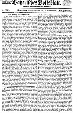 Bayerisches Volksblatt (Regensburger Morgenblatt) Dienstag 18. September 1860