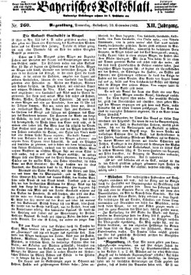Bayerisches Volksblatt (Regensburger Morgenblatt) Donnerstag 20. September 1860