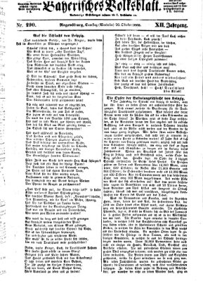 Bayerisches Volksblatt (Regensburger Morgenblatt) Samstag 20. Oktober 1860