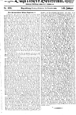 Bayerisches Volksblatt (Regensburger Morgenblatt) Sonntag 25. November 1860