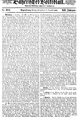 Bayerisches Volksblatt (Regensburger Morgenblatt) Montag 3. Dezember 1860