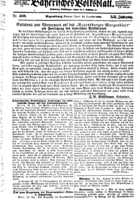 Bayerisches Volksblatt (Regensburger Morgenblatt) Sonntag 30. Dezember 1860