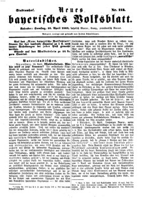 Neues bayerisches Volksblatt Samstag 25. April 1863