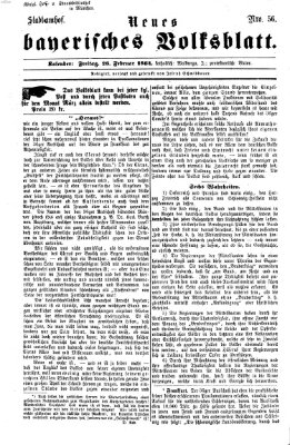 Neues bayerisches Volksblatt Freitag 26. Februar 1864