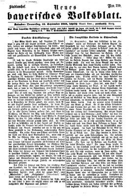 Neues bayerisches Volksblatt Donnerstag 22. September 1864