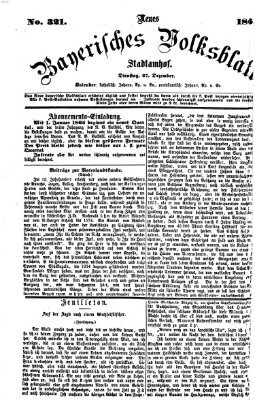 Neues bayerisches Volksblatt Dienstag 27. Dezember 1864