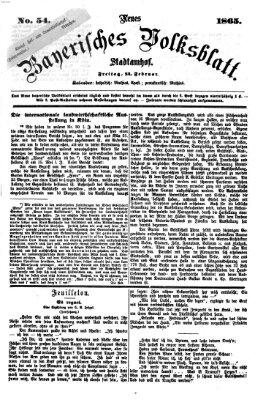 Neues bayerisches Volksblatt Freitag 24. Februar 1865