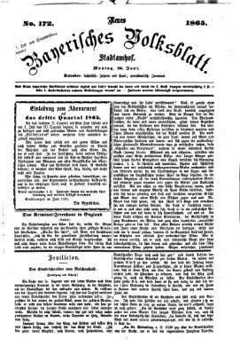 Neues bayerisches Volksblatt Montag 26. Juni 1865