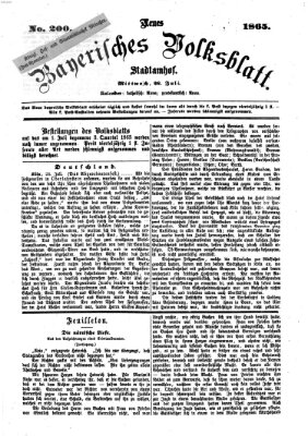 Neues bayerisches Volksblatt Mittwoch 26. Juli 1865