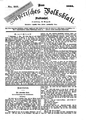 Neues bayerisches Volksblatt Samstag 12. August 1865
