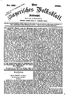 Neues bayerisches Volksblatt Freitag 1. September 1865