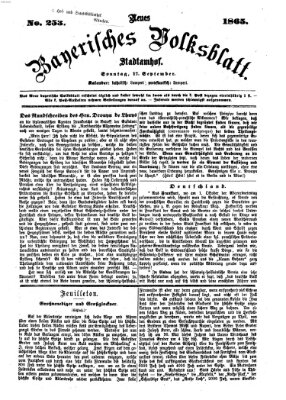 Neues bayerisches Volksblatt Sonntag 17. September 1865
