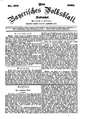 Neues bayerisches Volksblatt Mittwoch 4. Oktober 1865