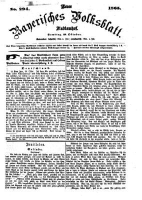 Neues bayerisches Volksblatt Samstag 28. Oktober 1865