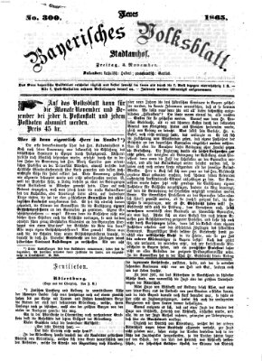Neues bayerisches Volksblatt Freitag 3. November 1865