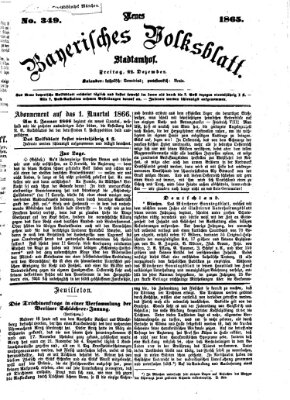Neues bayerisches Volksblatt Freitag 22. Dezember 1865