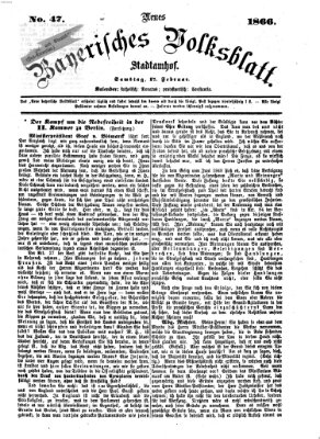 Neues bayerisches Volksblatt Samstag 17. Februar 1866