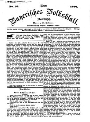 Neues bayerisches Volksblatt Montag 26. Februar 1866