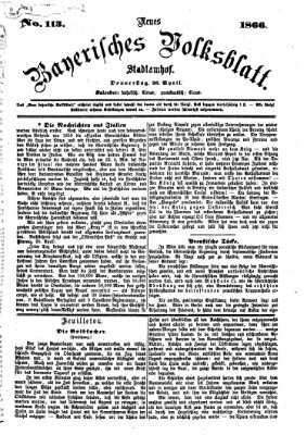 Neues bayerisches Volksblatt Donnerstag 26. April 1866