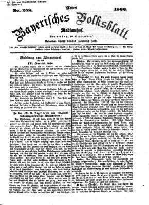 Neues bayerisches Volksblatt Donnerstag 20. September 1866