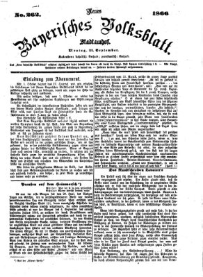 Neues bayerisches Volksblatt Montag 24. September 1866