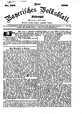 Neues bayerisches Volksblatt Montag 1. Oktober 1866