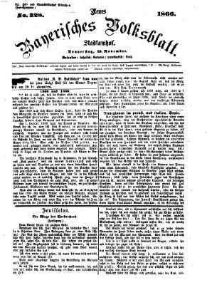Neues bayerisches Volksblatt Donnerstag 29. November 1866