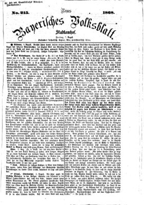 Neues bayerisches Volksblatt Freitag 7. August 1868