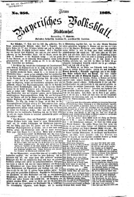 Neues bayerisches Volksblatt Donnerstag 17. September 1868