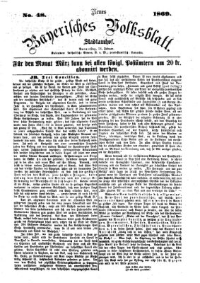 Neues bayerisches Volksblatt Donnerstag 18. Februar 1869