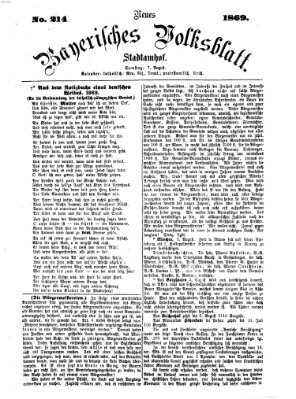 Neues bayerisches Volksblatt Samstag 7. August 1869