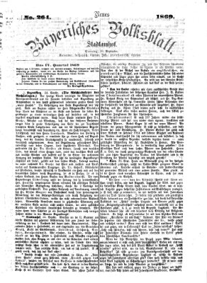 Neues bayerisches Volksblatt Sonntag 26. September 1869