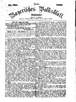 Neues bayerisches Volksblatt Montag 27. September 1869