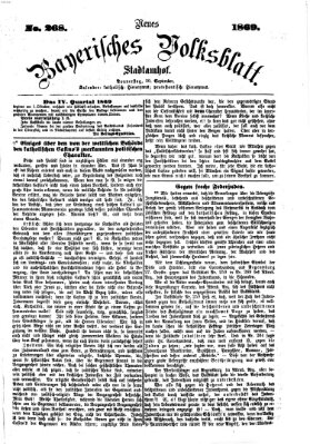 Neues bayerisches Volksblatt Donnerstag 30. September 1869