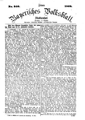 Neues bayerisches Volksblatt Samstag 11. Dezember 1869