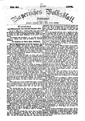 Neues bayerisches Volksblatt Samstag 2. April 1870