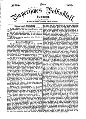 Neues bayerisches Volksblatt Freitag 30. September 1870