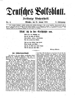 Deutsches Volksblatt Samstag 25. Januar 1868