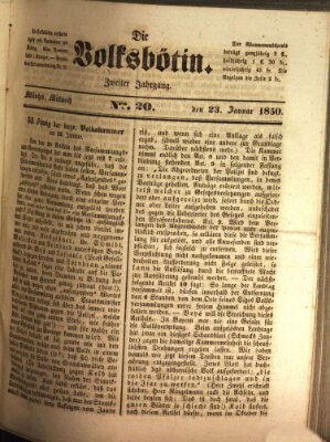 Die Volksbötin Mittwoch 23. Januar 1850