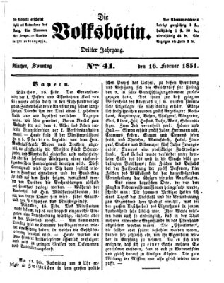 Die Volksbötin Sonntag 16. Februar 1851