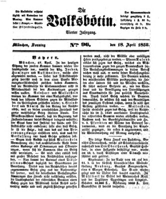 Die Volksbötin Sonntag 18. April 1852
