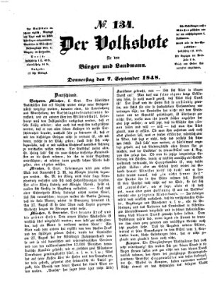 Der Volksbote für den Bürger und Landmann Donnerstag 7. September 1848