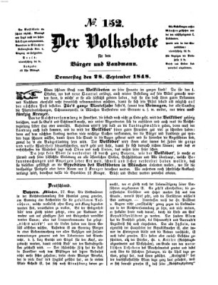 Der Volksbote für den Bürger und Landmann Donnerstag 28. September 1848