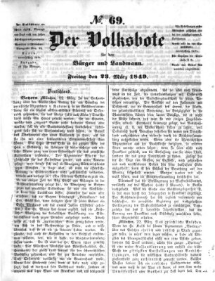 Der Volksbote für den Bürger und Landmann Freitag 23. März 1849