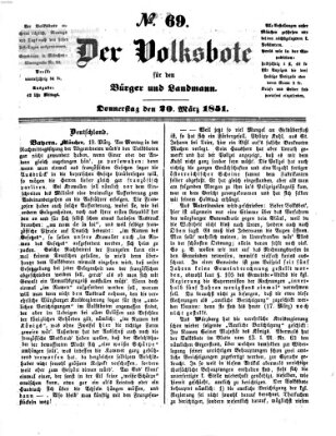 Der Volksbote für den Bürger und Landmann Donnerstag 20. März 1851