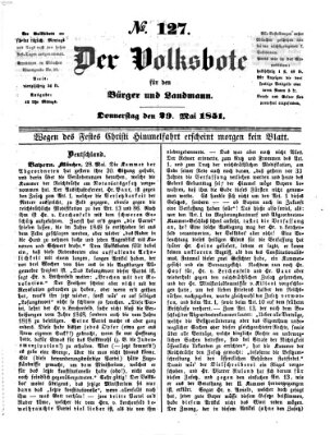 Der Volksbote für den Bürger und Landmann Donnerstag 29. Mai 1851