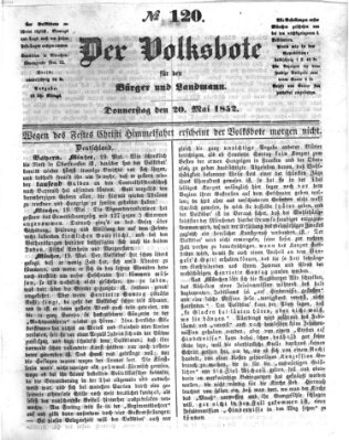 Der Volksbote für den Bürger und Landmann Donnerstag 20. Mai 1852