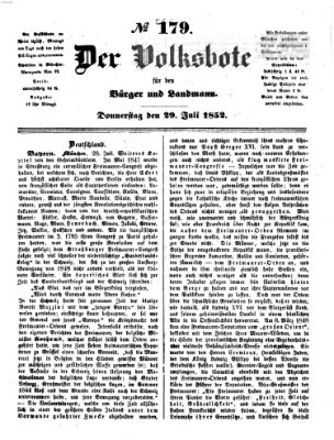 Der Volksbote für den Bürger und Landmann Donnerstag 29. Juli 1852